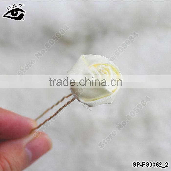 Fabric Flower Design Hairclip White Bridal Hair Sticks Wedding&Party Hair Accessories
