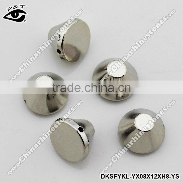 8x6mm silver cone shape sew on spike studs for shoes clothing