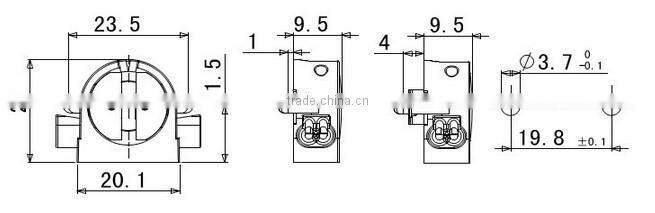 G5/T5 End fixing fluorescent lampholder