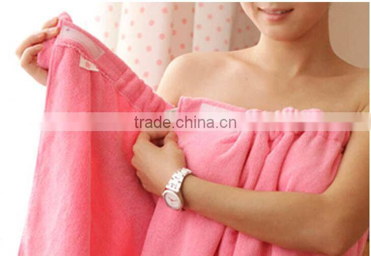 100 per cent cotton bath towel wraps with Nylon fastening ta