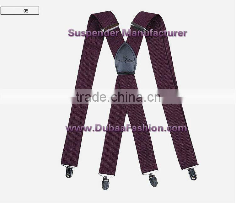 1.5" Wide Solid Color Mens Suspender X Type Undergarment Suspender Brace Casual Business