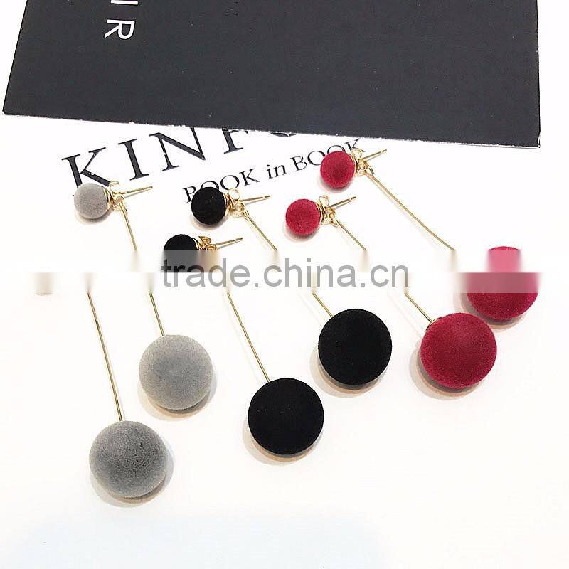 Double Ball Long Drop Dangle Ball Earrings 2017