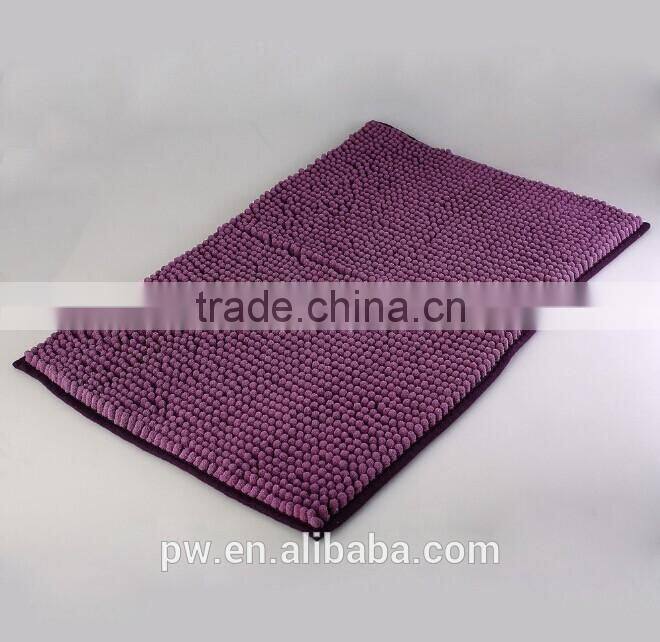 coffee color chenille floor mat Generic Washable Bathroom New Shaggy Rugs Non Slip Bath Mat Thick Shag Pile Size:60cm X 40