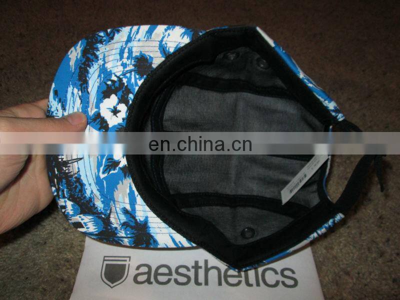 Leather Patch Digital Printing 5 Panel Cap