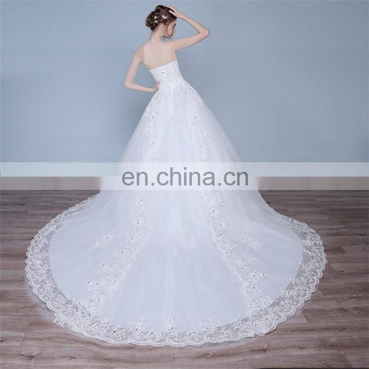 HS1625 2017 Bling Wedding Dress China Long Train Sequined Bridal Ball Gown