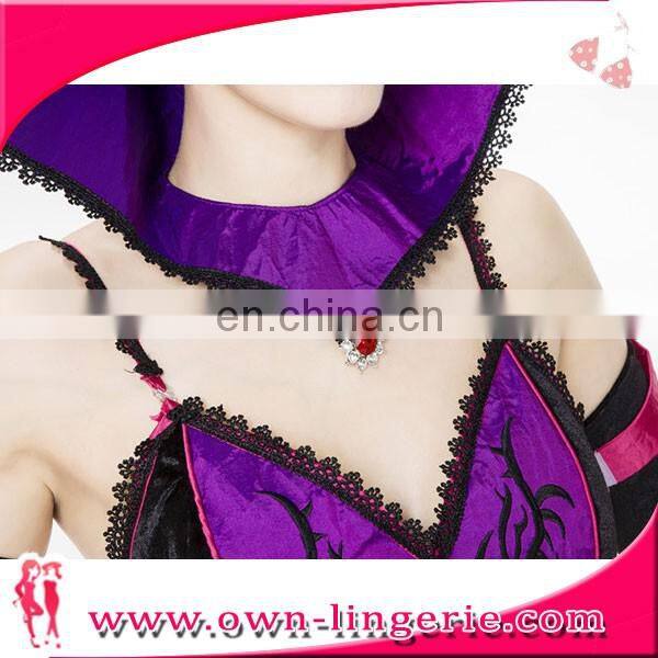 New Arrival sexy Halloween costume black and purple devil Lady