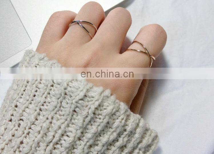 Korean Minimalist Cross Hollow Alloy Ring Above Knuckle Ring