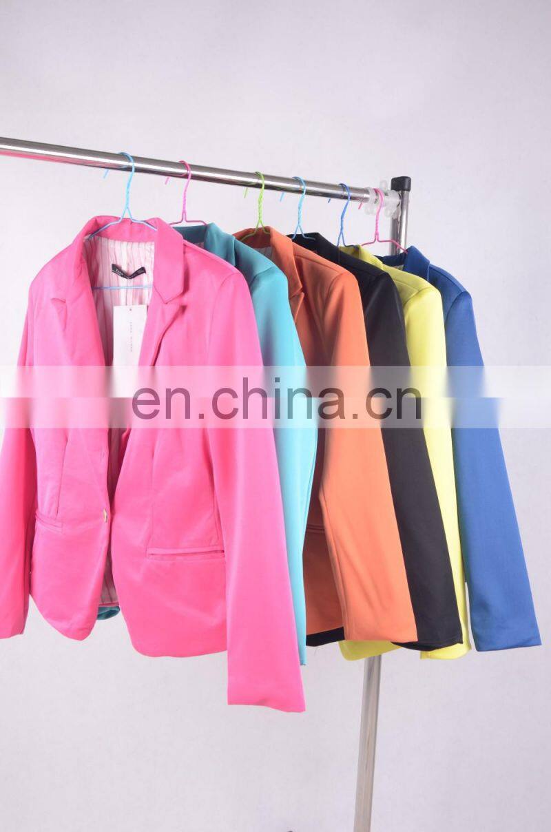 Best selling classical black long sleeve turn down collar jacket for ladies