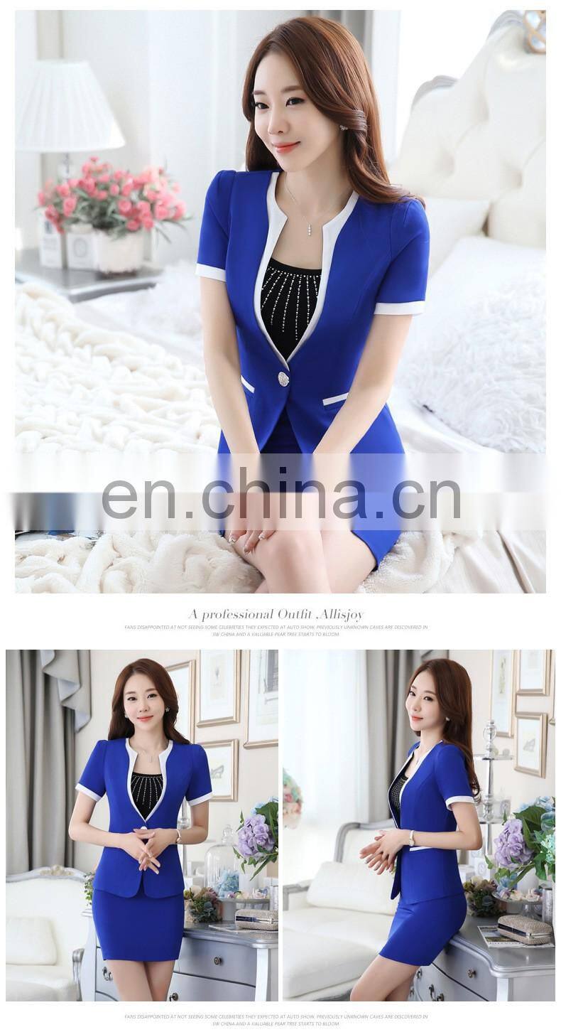 Brand Quality Slim Fit Splice Single Button Multicolor Ladies Girls Wear Suit Office Uniform Professional Manufacturer
