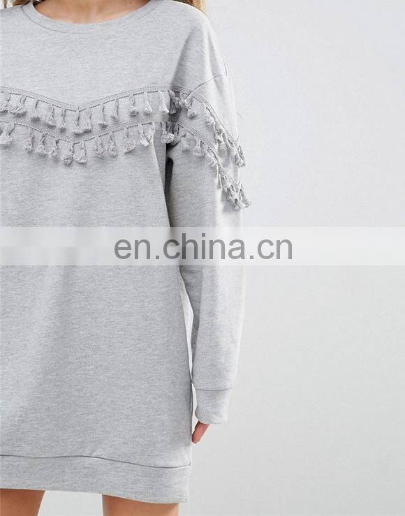 Autumn Women Sweater Pullover Fringe Top Coat Long sleeve Hoodie Sweatshirt
