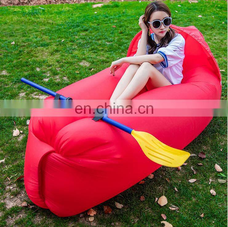 Hot selling on Amazon Inflatable lounge bag hammock air soft ship bed banana sofa
