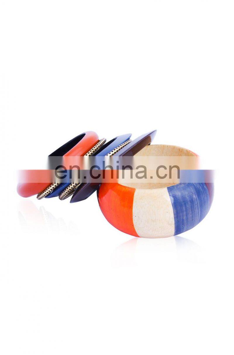 A Set of 4 Wood and Brass bangles Christmas Gift
