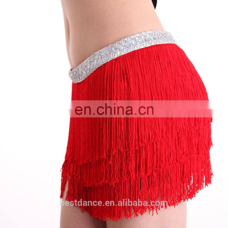 Bestdance latin belly dance hip scarf belt salsa dance tassel hip scarf belt ballroom hip scarf belt OEM