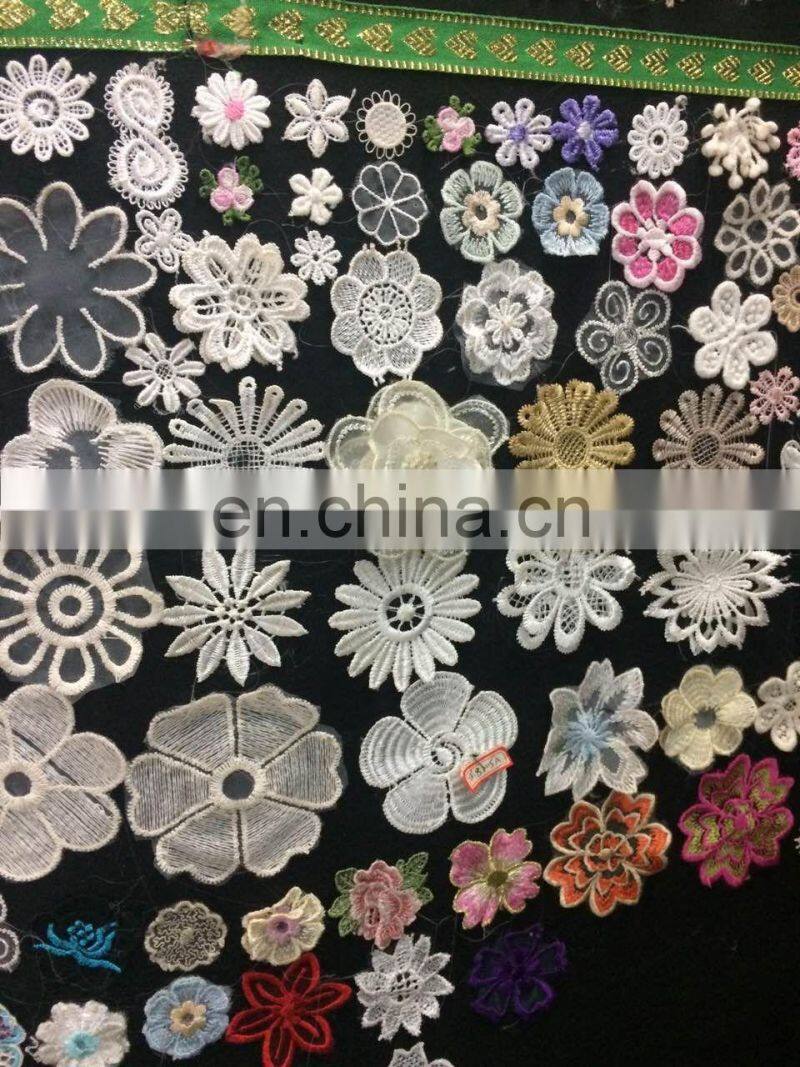 2017 fashion polyester yarn colorful lace trimming sewing ribbon flower trim