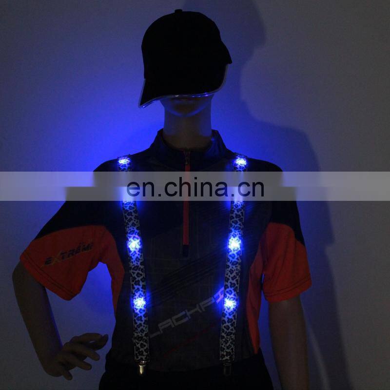 Hot sale led jeans suspenders Elastic kids Suspenders led flashing suspenders
