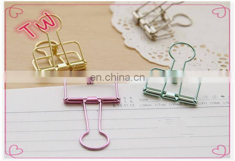 Office and School Clips Mixed Color Hollow Metal Long Tail Clip Paper Ticket Folder Wholesale In Bulk