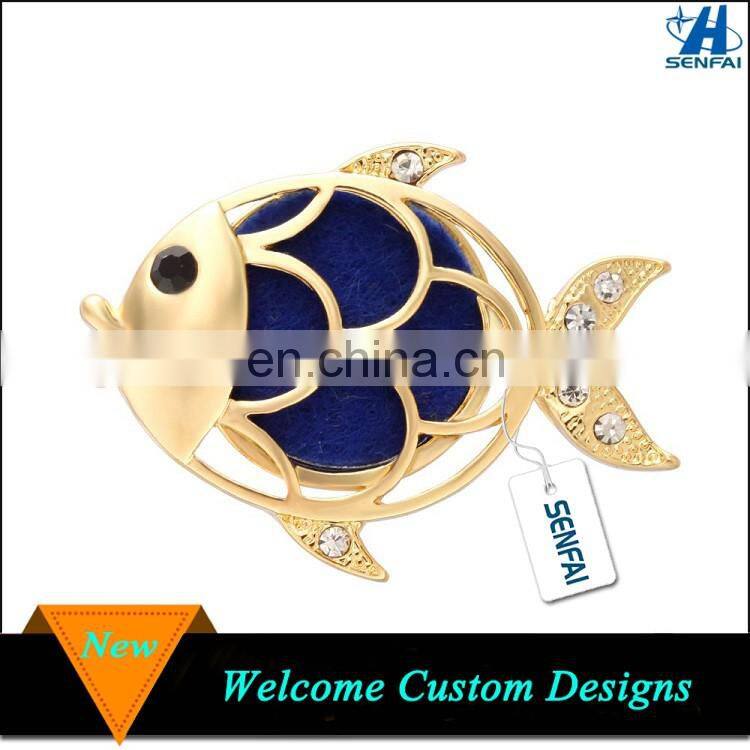 New Products 2016 Gold Fish Shaped Car Air Vent Clips Air Freshener For Essential Oil
