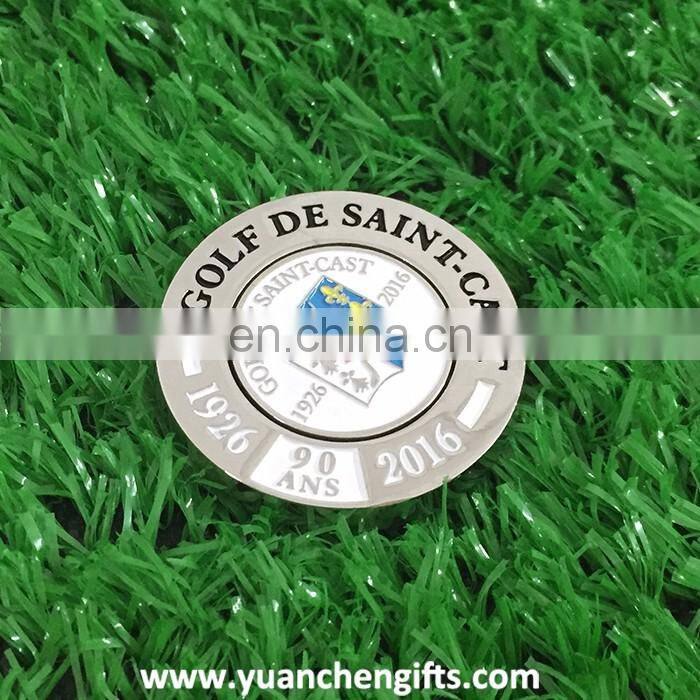 Popular design customized golf ball marker coin magnetic golf poker chip