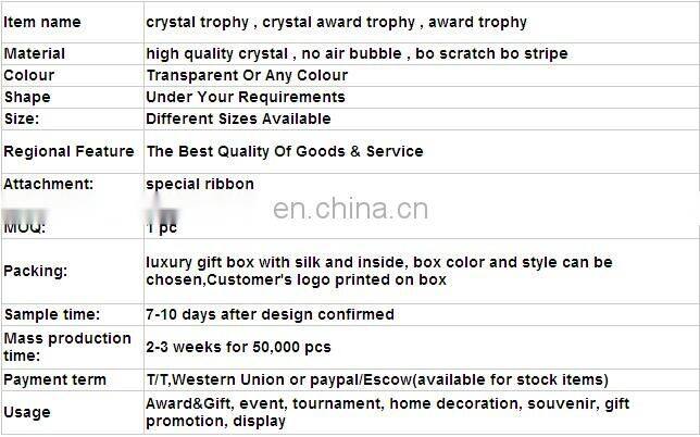 Competitive price wonderful crystal world cup trophy replica