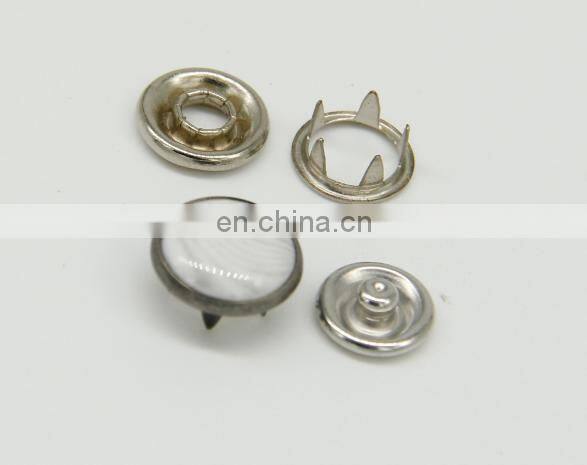Fashion brass cap prong ring snap button, stainless steel snappet-prong button five prong snap button