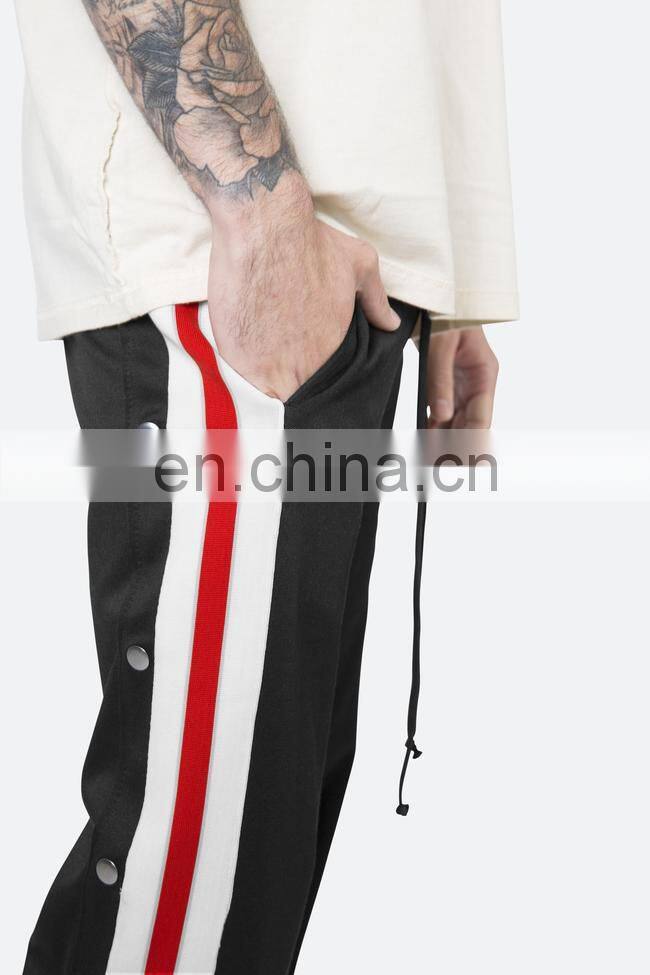 DiZNEW Navy Blue Black Orange Tearaway Track Pants For Men