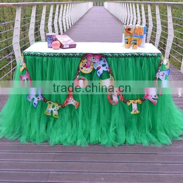 Home Decoration Tutu Tulle Table Skirt Cover Green SD103
