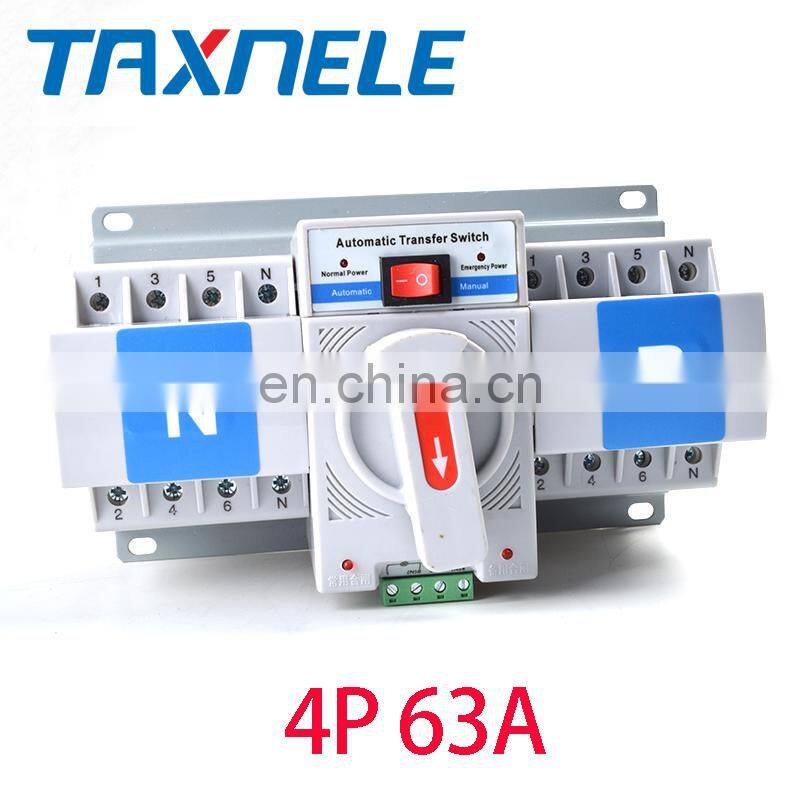 2P 3P 4P 63A 230V MCB type Dual Power Automatic transfer switch ATS Micro Circuit Breaker