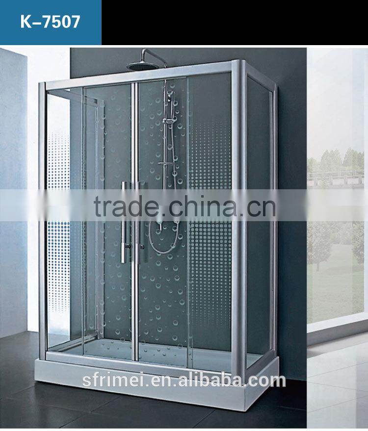 Foshan Prefab Block Glass Bathrooms Designs Shower Room K-7507