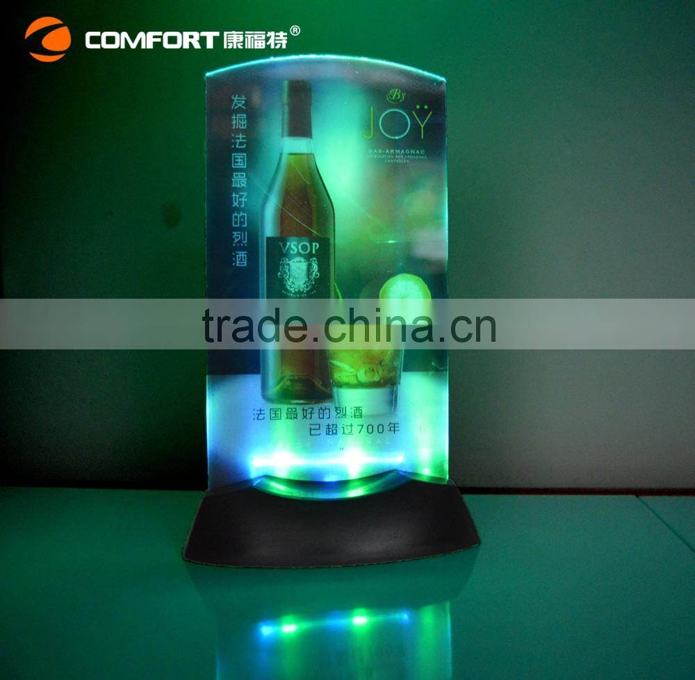 led illumunated tent table flashing menu holder