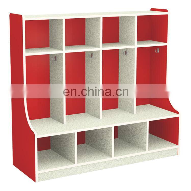 Latest design kindergarten classroom wooden storage cabinet children furniture for sale