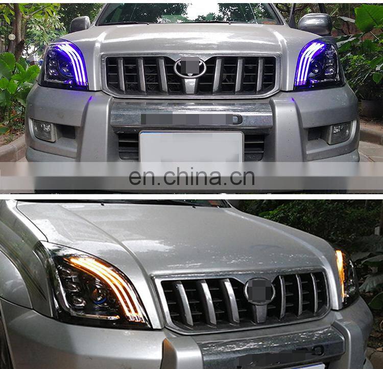Auto Accessories 1 Pair LED Headlights Headlamp Fit For Land Cruiser Prado 120 2003-2009
