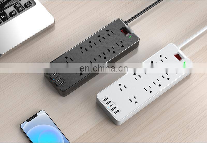 Safety Germany Multiple 4 Outlet Power Strip Socket 4 Outlet with Dual USB Ports and Retractable Cord