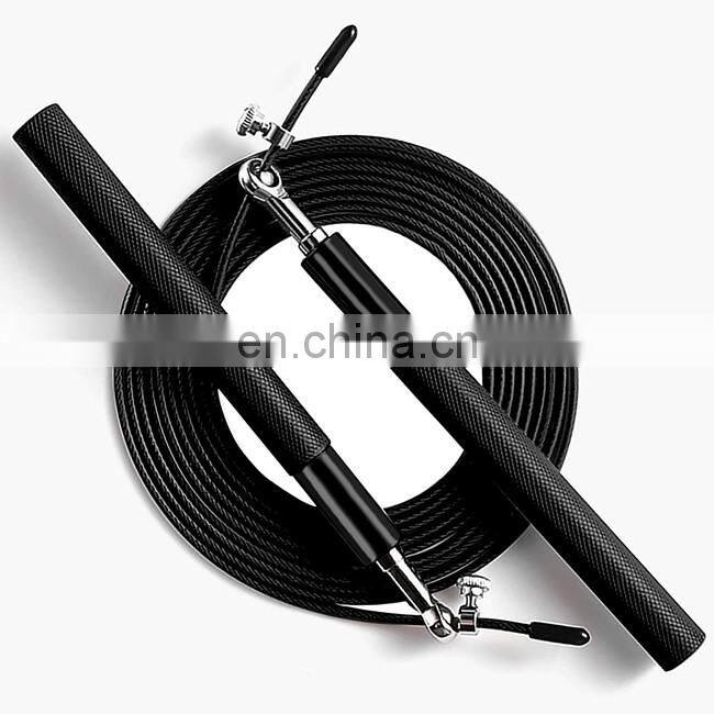 High Speed Skipping Rope Tangle-Free with Self-Locking Screw-Free Design Rope-Adjustable (2 Cables) Aluminum Alloy Non Slip Hand