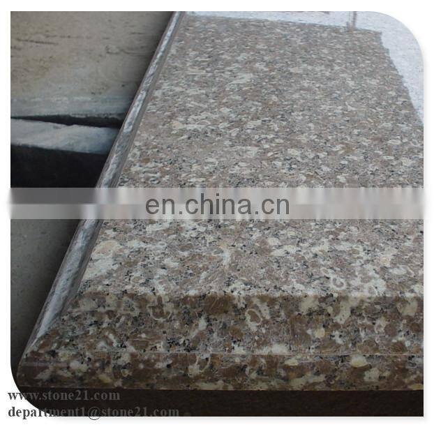 Pink granite tactile stone, granite stepping stone