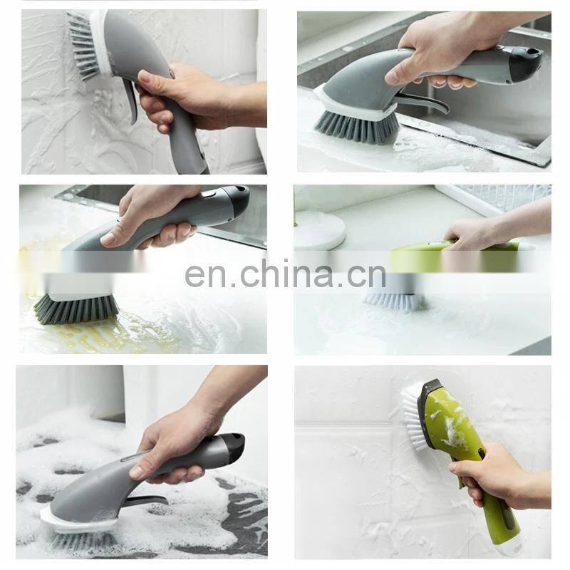 Multifunctional Kitchen Bathroom Cleaning Brush Automatic Liquid Addition Long Handle Ceramic Tile Wall Gap Brush Home Tools