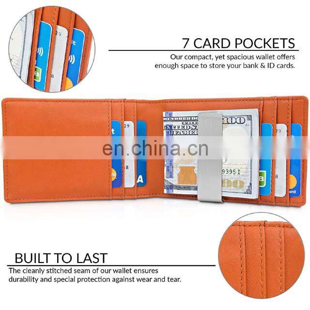 2021 Hot Selling Minimalist Slim Rfid Genuine Leather Wallet Genuine