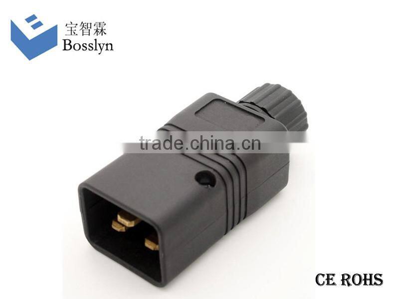 IEC320 C20 Male Detachable Re-wireable Power Cord Plug 250V