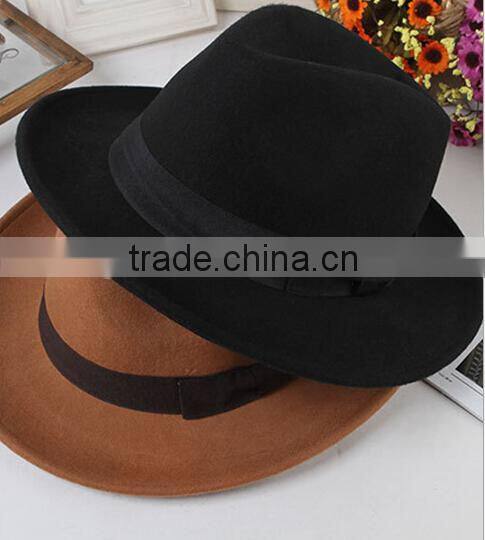 Wholesale Sakkas Grant Western Style short Brim Wool Fedora Hat fashionable Europen Vintage Style mens wool felt fedora hat