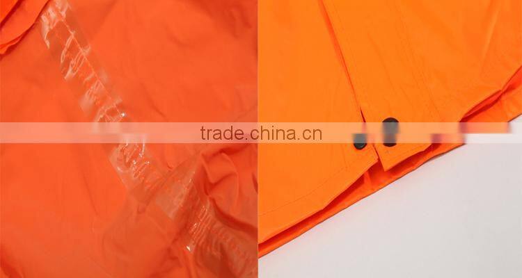 YANLI 100%waterproof,orange safety pvc vinyl reflective raincoat /reflective raincoat for adult