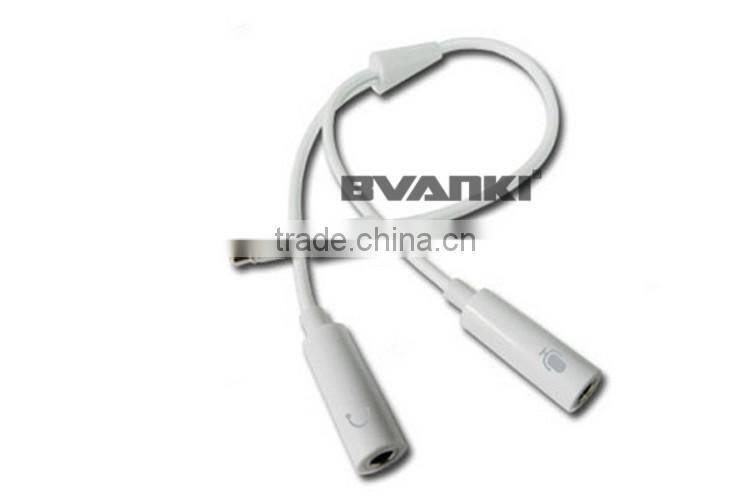 2016 online shopping Custom aux cable wholesale for iphone 3.5mm Y Splitter Audio Cable 1 male to 2 female audio cable