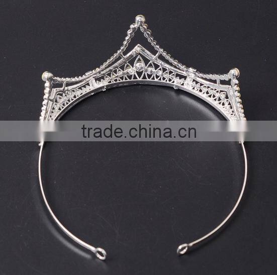 Custom rhinestone crystal large beauty pageant crowns & tiaras miss world tiaras