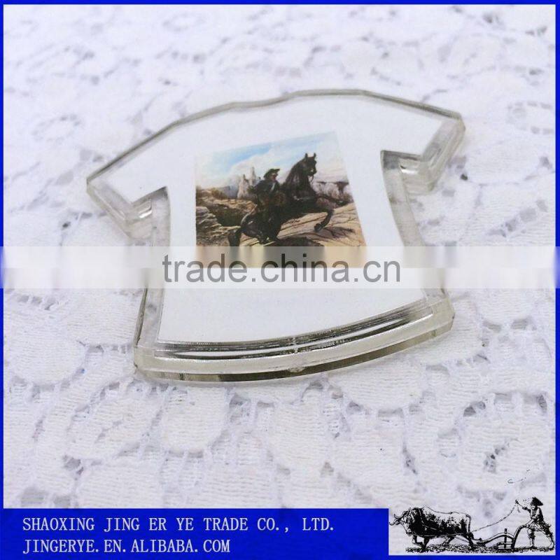 High Quality T-Shirt Shape Clear Acrylic Fridge Magnet