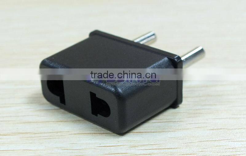 Black Copper US to EU AC Power Plug Travel Converter Adapter