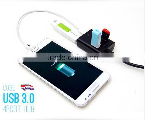 4-Port USB 3.0 Charging Hub Device with Wireeless or Wire Adaptor