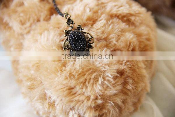 Black Lace Slave Bracelets with Ring Lolita Sexy Glass Bead Chain Metal