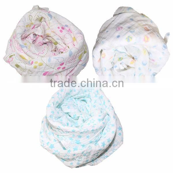 MB-MS-002 custom printed soft touch cotton muslin baby swaddle blanket