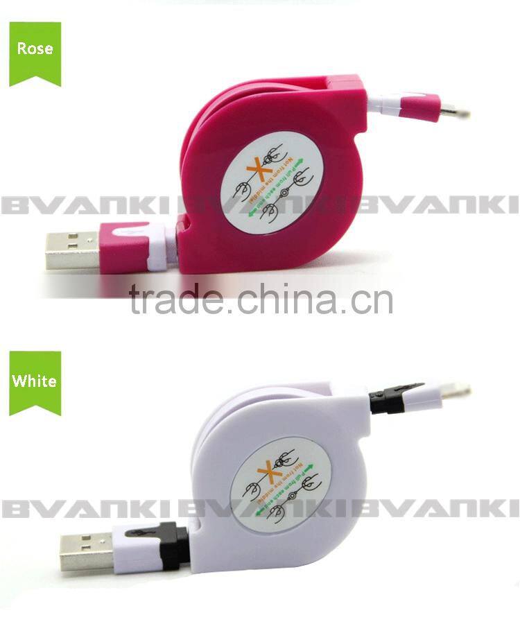 2016 new premium high quality retractable micro usb data cable sync data and charging usb cable for samsung and iPhone 6s/6splus