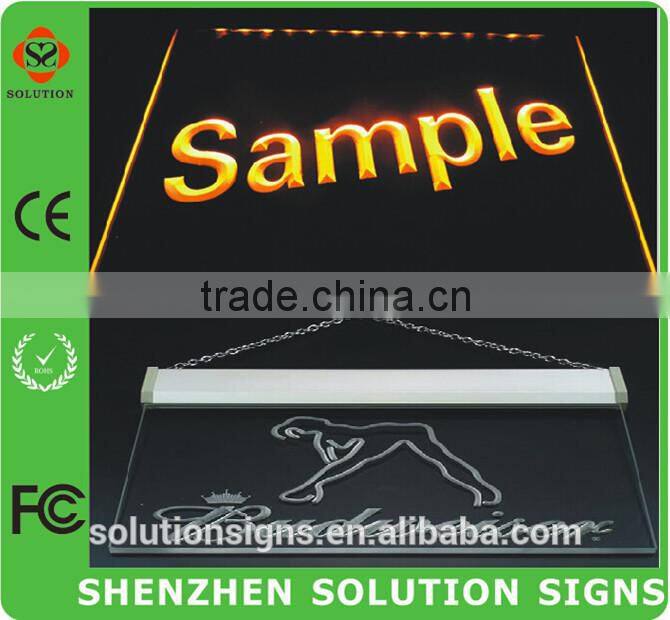 2015 fashionable hanging led acrylic sign board