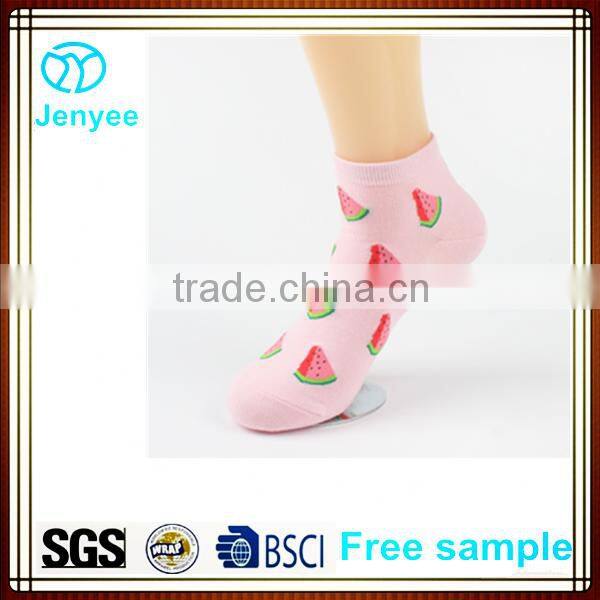 Plain jacquard low cut cotton knitting sock