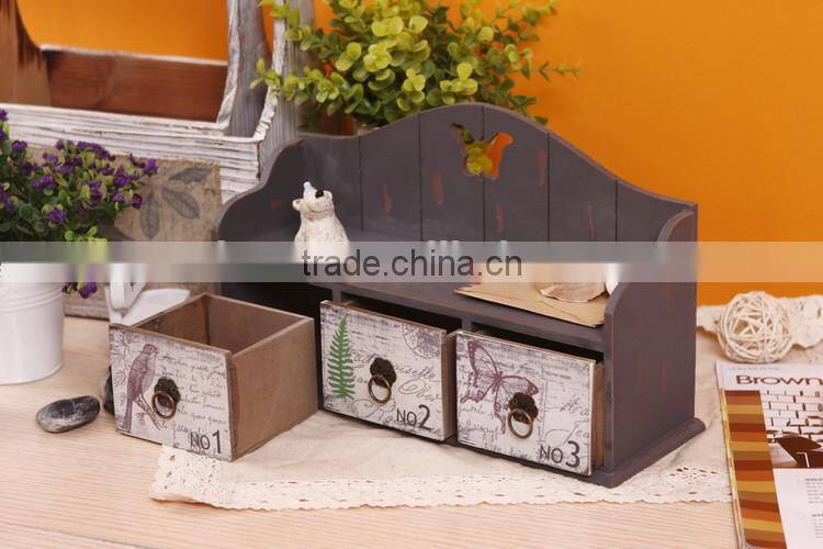 shabby chic wall mini holder with drawers